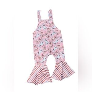 Beautiful/Bellbottom/Jumpsuit/Easter/Pink/White/Rabbit Print Romper/Jumpsuit